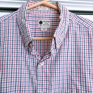 Used JCrew Casual Shirt Medium Pink Red Blue